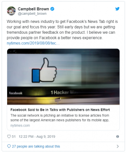 Facebook estaría interesado en crear una Publisher Tab